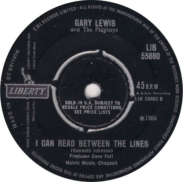 Gary Lewis & The Playboys : Green Grass / I Can Read Between The Lines (7", Single)