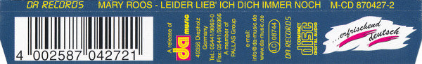 Mary Roos : Leider Lieb' Ich Dich Immer Noch (CD, Maxi)