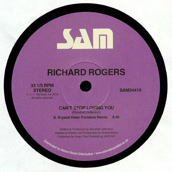 Richard Rogers : Can't Stop Loving You (12")