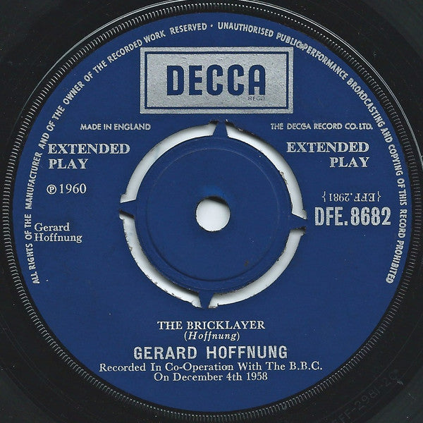 Gerard Hoffnung : Hoffnung At The Oxford Union (7", EP, Mono)
