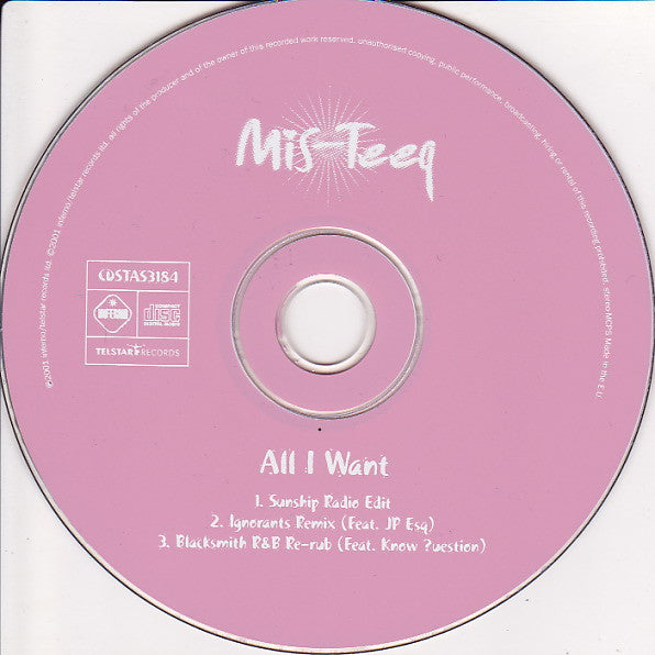 Mis-Teeq : All I Want (CD, Single)