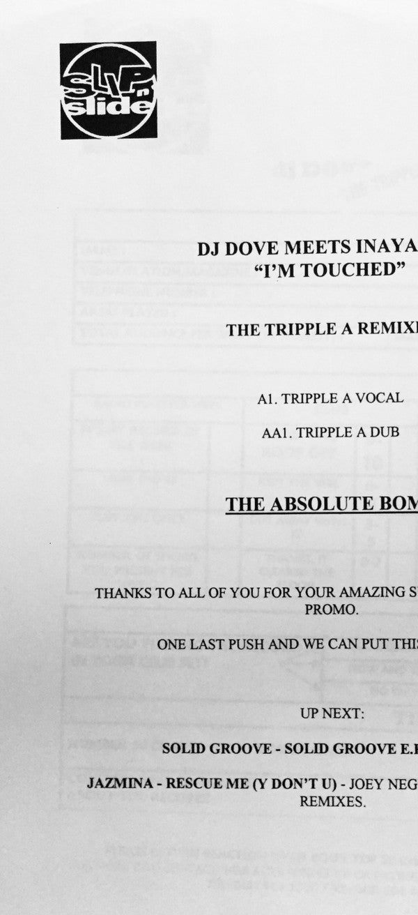 DJ Dove : I'm Touched (Tripple A Remixes) (12", Promo)