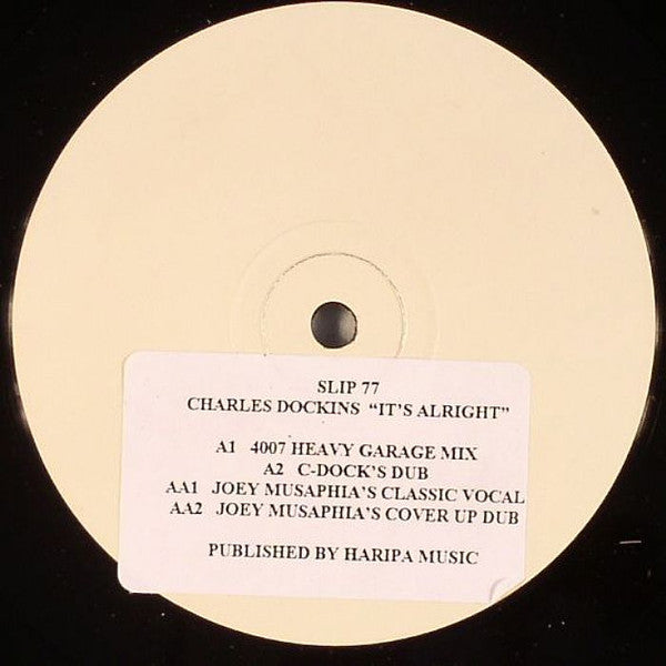 Charles Dockins : It's Alright (12", Promo, W/Lbl, Sti)