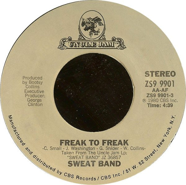 Sweat Band : Freak To Freak (7", Single, Styrene, Ter)