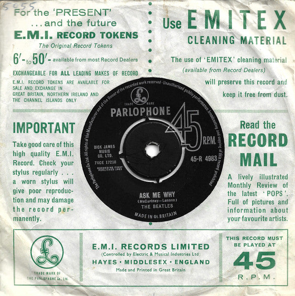 The Beatles : Please Please Me (7", Single, RP)