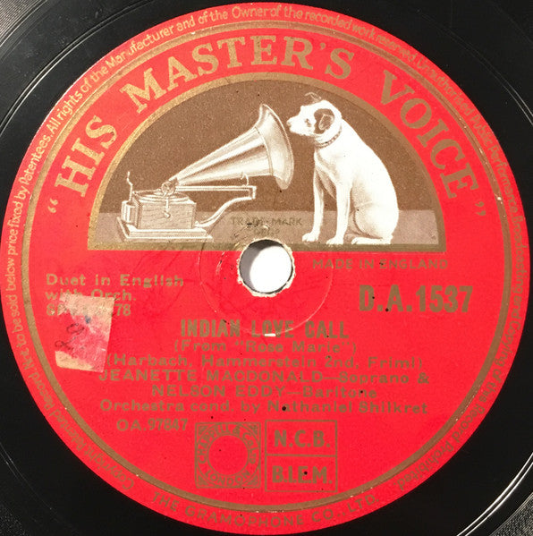 Jeanette MacDonald, Nelson Eddy : Indian Love Call / Ah! Sweet Mystery Of Life (Shellac, 10", RP, DTP)