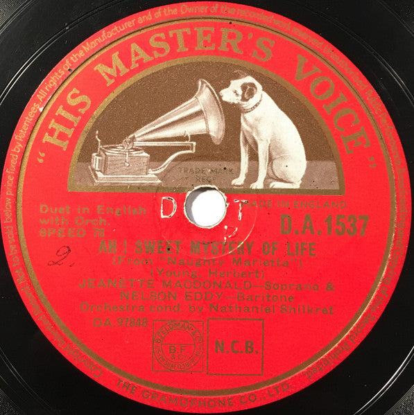 Jeanette MacDonald, Nelson Eddy : Indian Love Call / Ah! Sweet Mystery Of Life (Shellac, 10", RP, DTP)