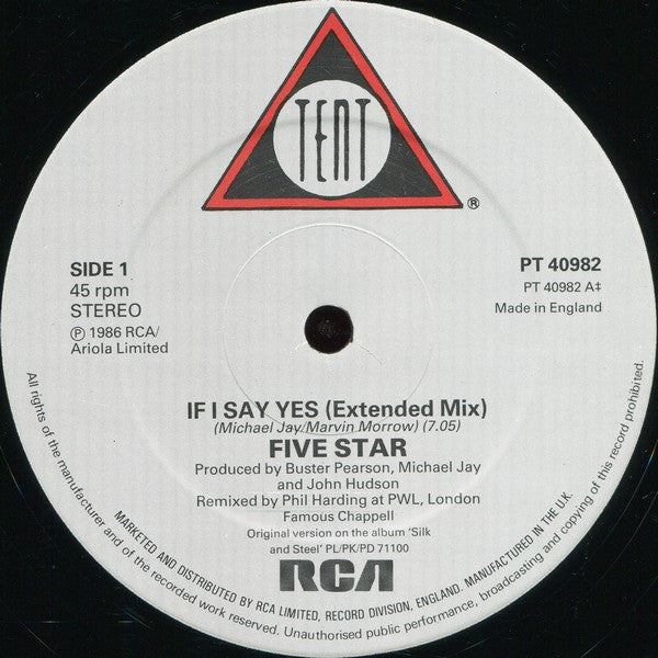 Five Star : If I Say Yes (12")