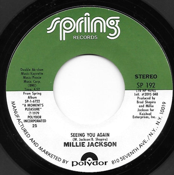 Millie Jackson : Never Change Lovers In The Middle Of The Night / Seeing You Again (7", Single, 25)