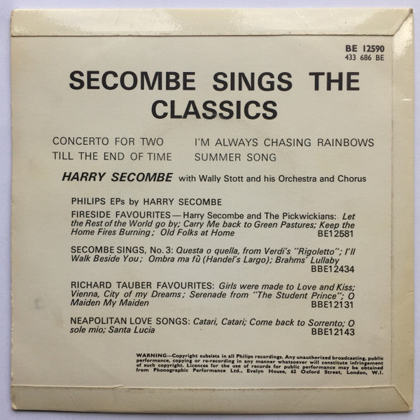 Harry Secombe : Secombe Sings The Classics (7", EP)