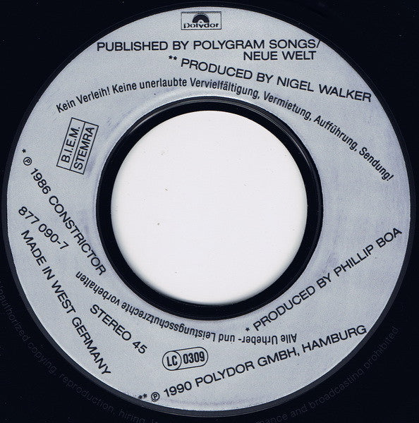 Phillip Boa & The Voodooclub : Ernest Statue (7", Single)