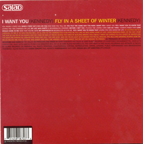 Salad : I Want You (7", Single)
