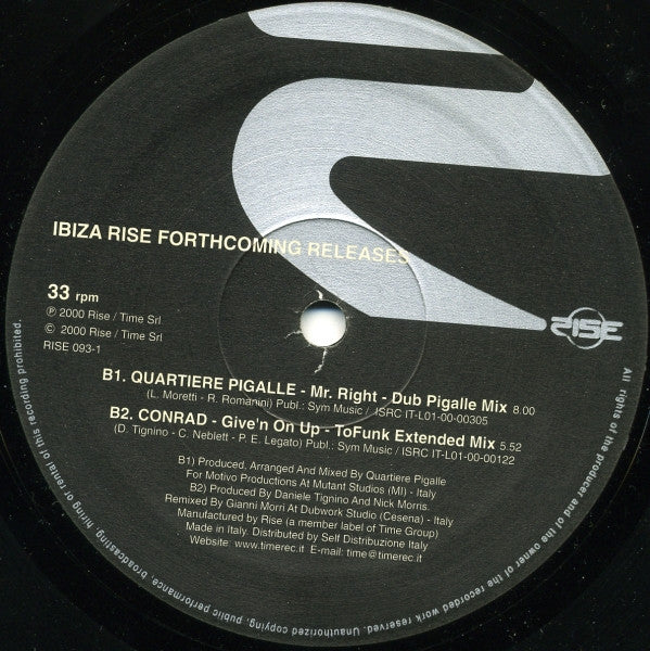 Various : Ibiza Rise Forthcoming Releases (2x12", Promo)