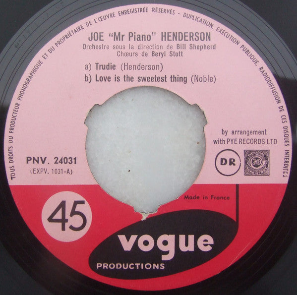 Joe "Mr Piano" Henderson Et The Bill Shepherd Orchestra Et Beryl Scott Chorus : Trudie - Vol. 2 (7", EP)