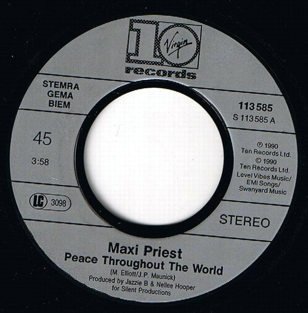 Maxi Priest : Peace Throughout The World (7", Single)