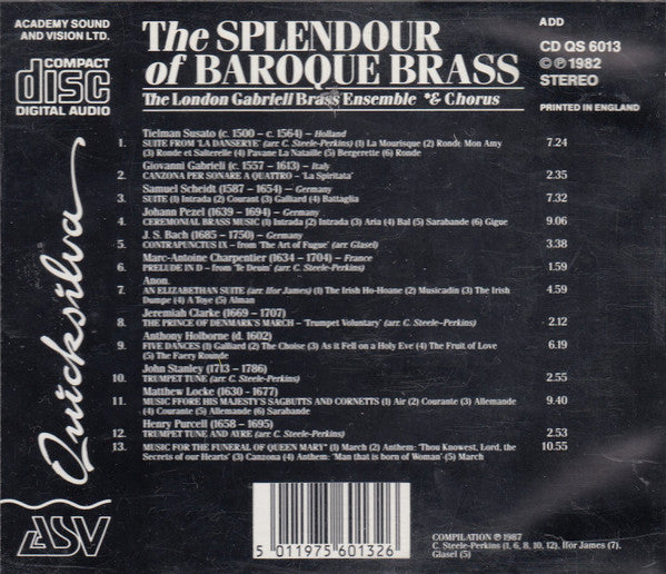 The London Gabrieli Brass Ensemble : The Splendour Of Baroque Brass (CD, Comp)