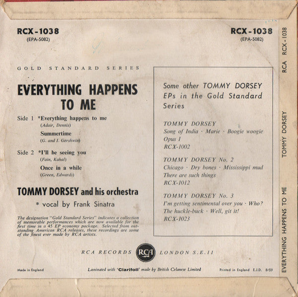 Tommy Dorsey : Everything Happens To Me (7", EP, Mono)