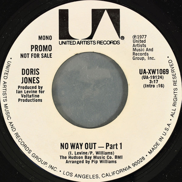 Doris Jones : No Way Out (7", Mono, Promo, Styrene, All)