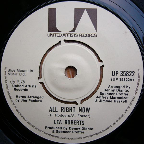 Lea Roberts : All Right Now / All Over Again (7", Single)
