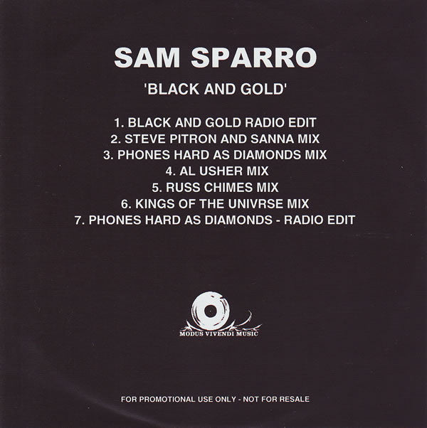 Sam Sparro : Black And Gold (CDr, Single, Promo)
