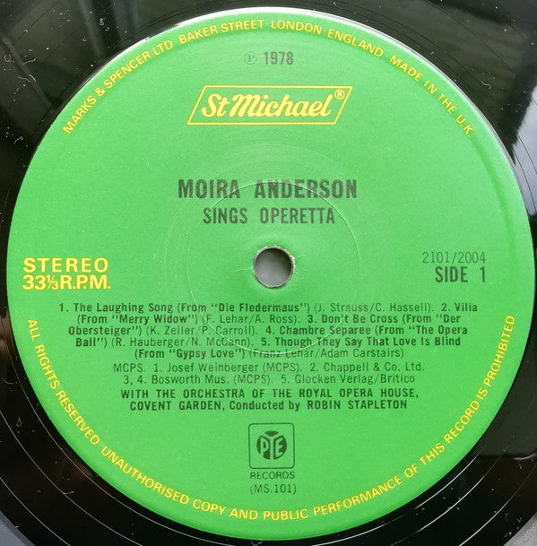 Moira Anderson With The Orchestra Of The Royal Opera House, Covent Garden : Moira Anderson Sings Operetta (LP)