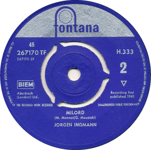 Jørgen Ingmann : Milord / Oceans Of Love (7", Single)