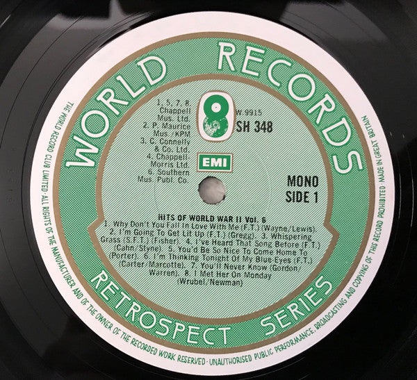 Various : The Great British Dance Bands 1943-1944 (Hits Of World War II Vol. 6) (LP, Album, Comp, Mono)