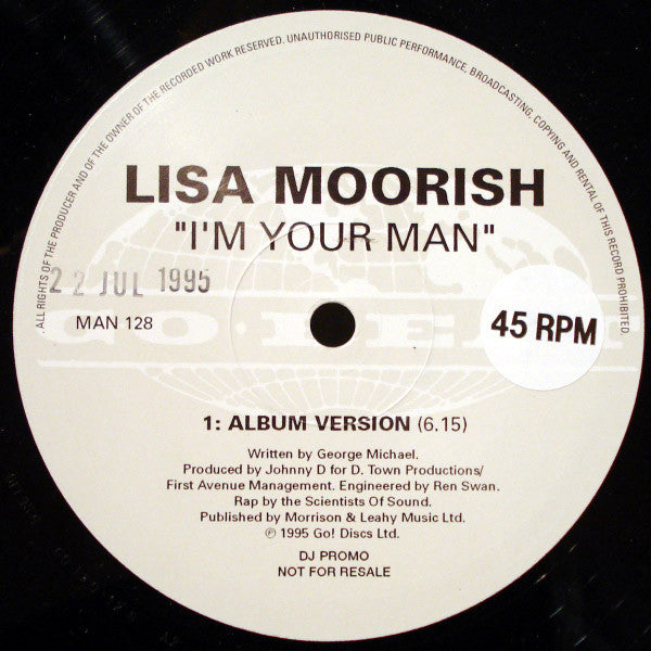 Lisa Moorish : I'm Your Man (12", Promo)