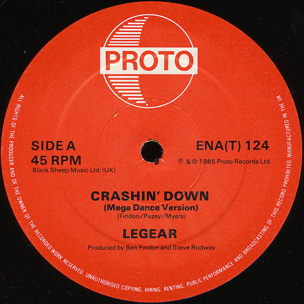 Legear : Crashin' Down (12", Single)