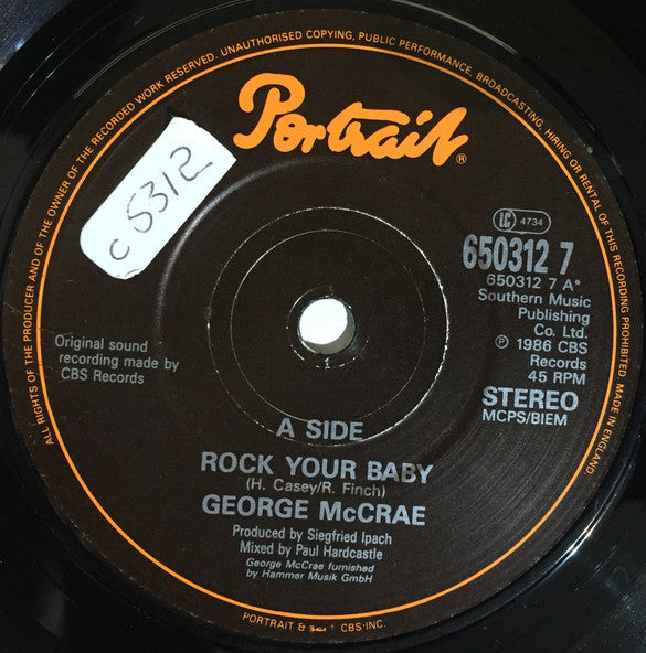 George McCrae : Rock Your Baby (7", Single)