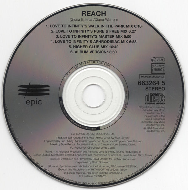 Gloria Estefan : Reach (CD, Single)