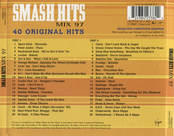 Various : Smash Hits Mix 97 (2xCD, Mixed, P/Mixed)