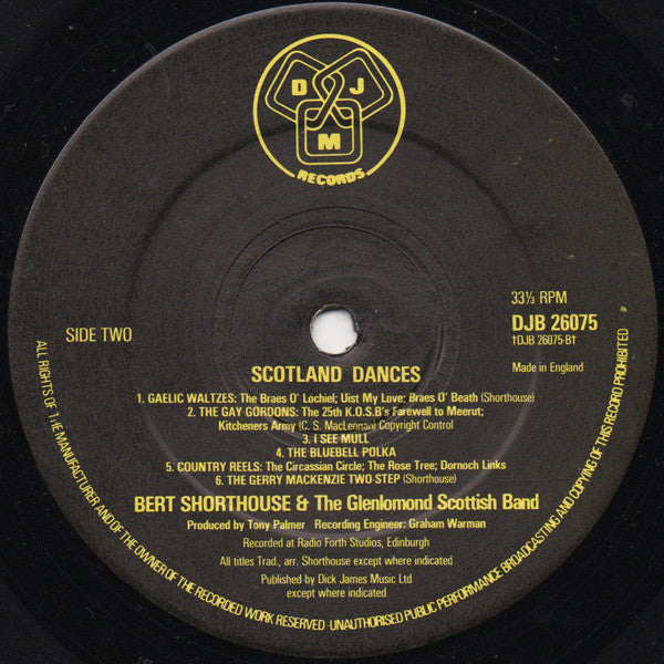 Bert Shorthouse And His Glenlomond Band : Scotland Dances (LP, Album)