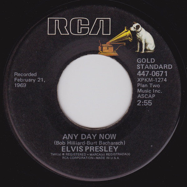 Elvis Presley : In The Ghetto / Any Day Now (7", RE)