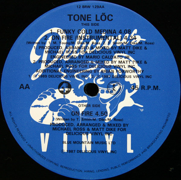 Tone Loc : On Fire / Funky Cold Medina (12", Single)