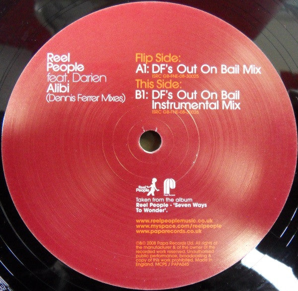 Reel People Feat. Darien : Alibi (Dennis Ferrer Mixes) (12")