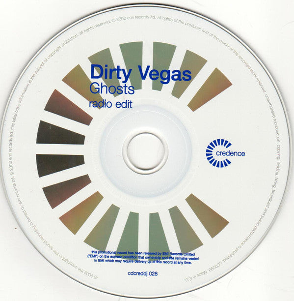 Dirty Vegas : Ghosts (CD, Promo, Car)