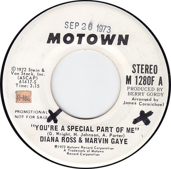 Diana Ross & Marvin Gaye : You're A Special Part Of Me (7", Mono, Promo)