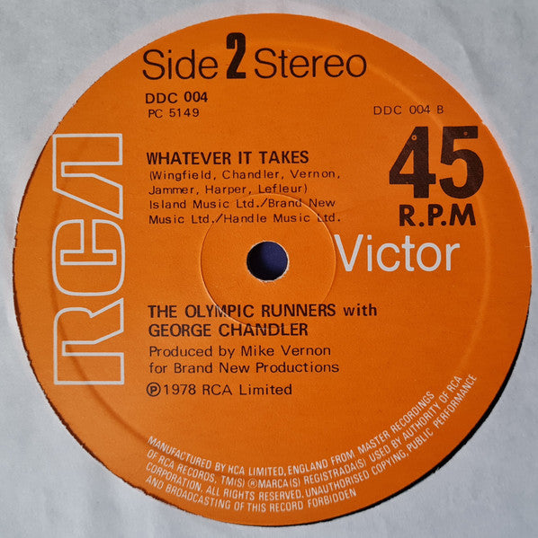 Olympic Runners With George Chandler : Keep It Up (12")