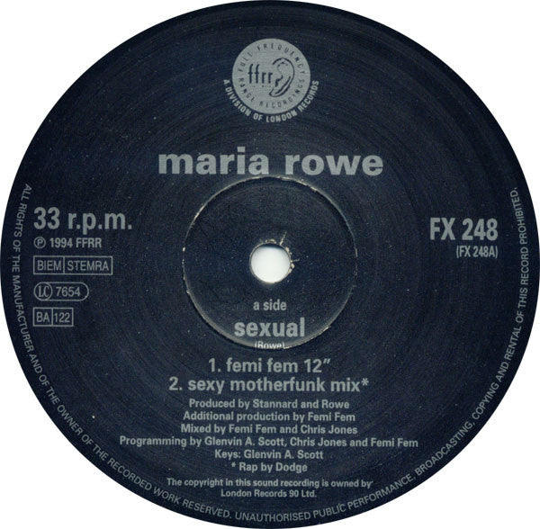 Maria Rowe : Sexual (12")