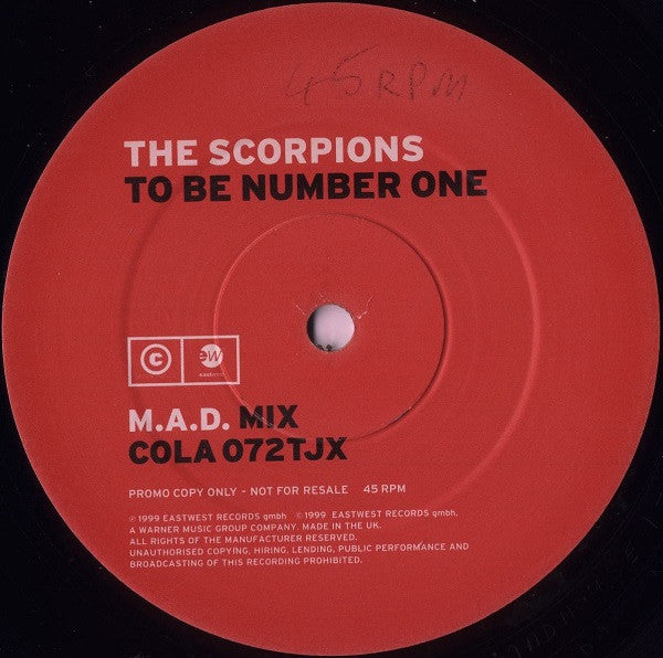 Scorpions : To Be Number One (12", S/Sided, Promo)