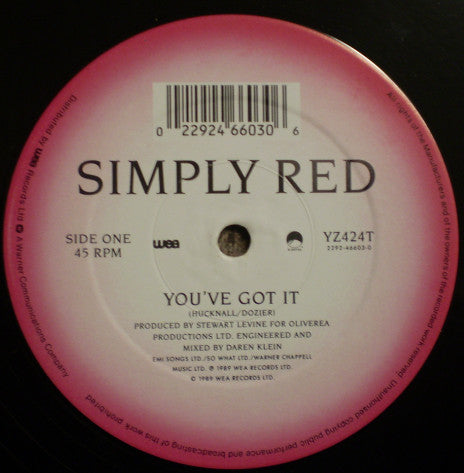 Simply Red : You've Got It (12", Single, Dam)