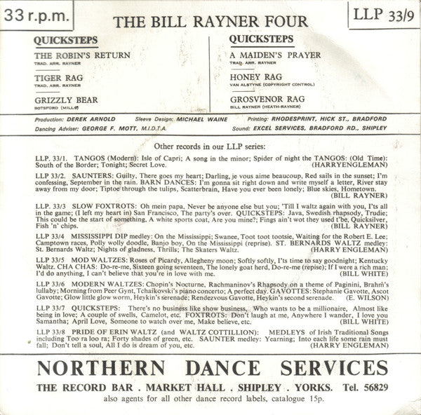 Bill Rayner Four : The Robin's Return And Other Favourites - Bill Rayner Plays Neville Dickie (7", MiniAlbum)