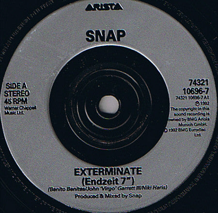 Snap! Featuring Niki Haris : Exterminate! (7", Single)