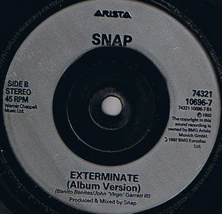 Snap! Featuring Niki Haris : Exterminate! (7", Single)
