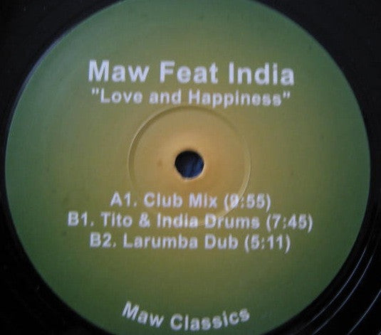 Maw* Feat. India : Love And Happiness (12", Unofficial)