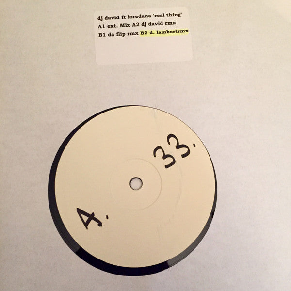 DJ David (3) : The Real Thing (12", Promo, W/Lbl)