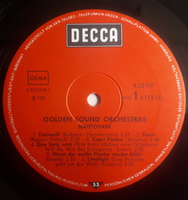 Mantovani : Golden Sound Orchestras (LP, Comp)