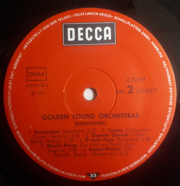 Mantovani : Golden Sound Orchestras (LP, Comp)