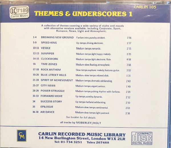 Gary Moberley / Derek Holt : THEMES & UNDERSCORES 1 (CD)